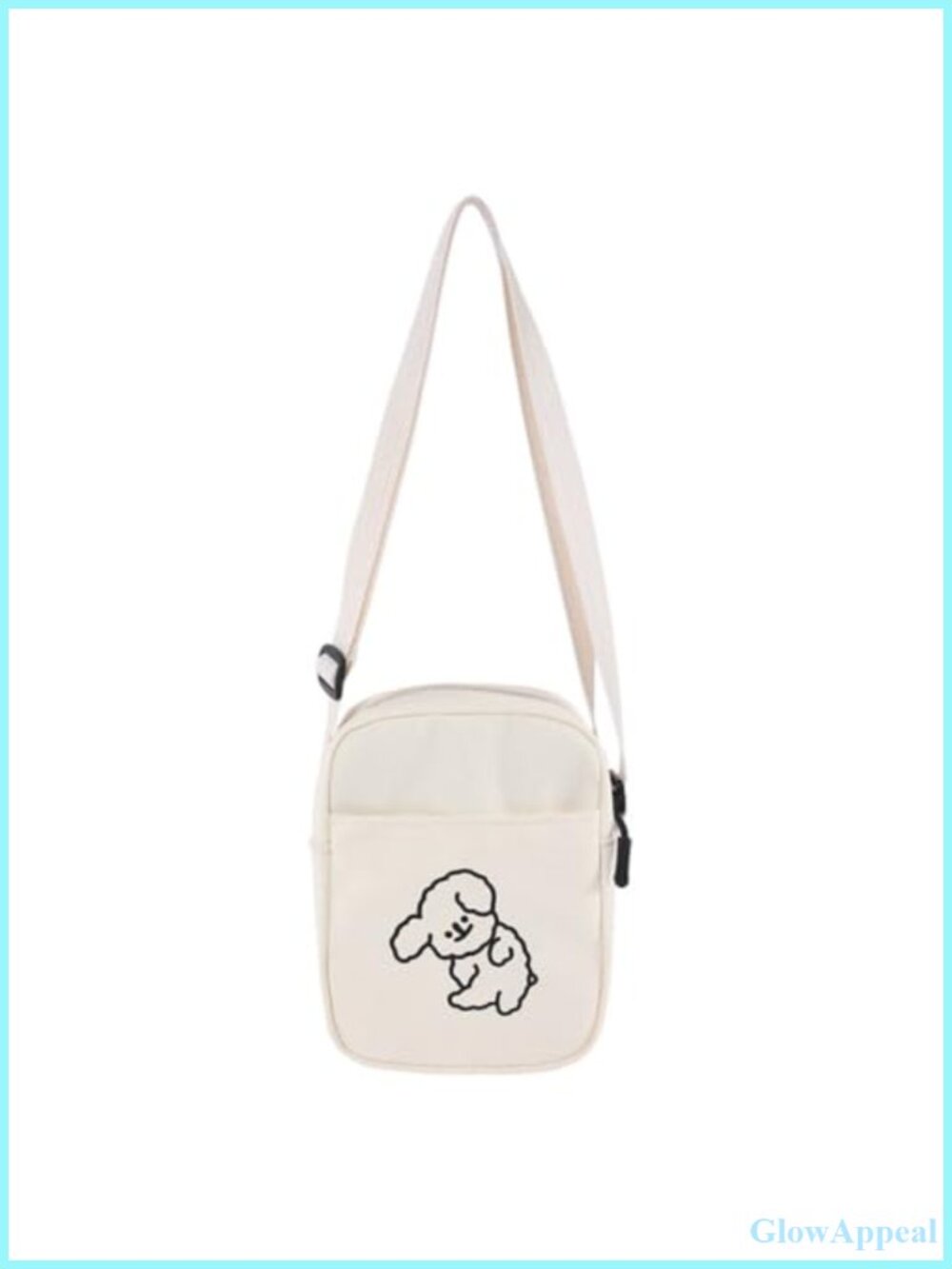 Canvas Solid Color Print Crossbody Shoulder Bag Casual